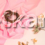 Бязь набивная - Полька дот (Горошек) на розовом № 2 (ширина 150 см)